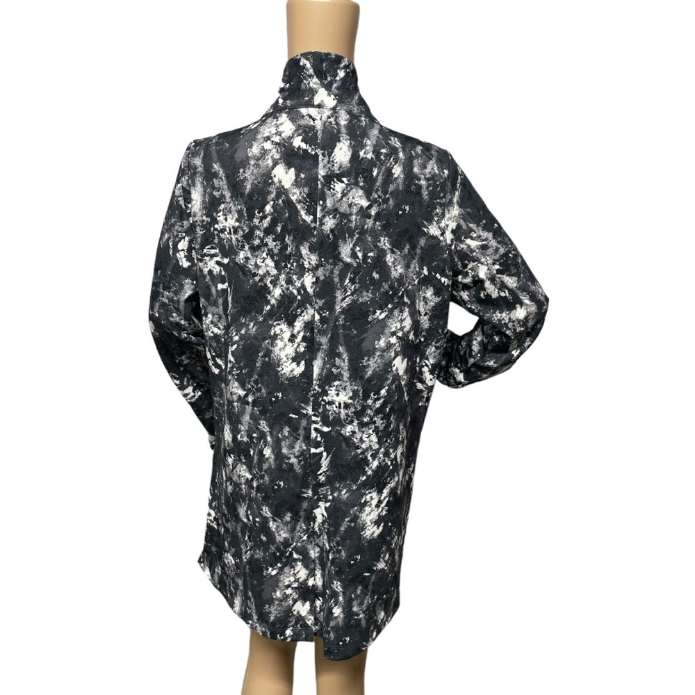 LuLaRoe GWEN M Black White Ink Blot Open Front Cardigan with Pockets NWT - Picture 5 of 12